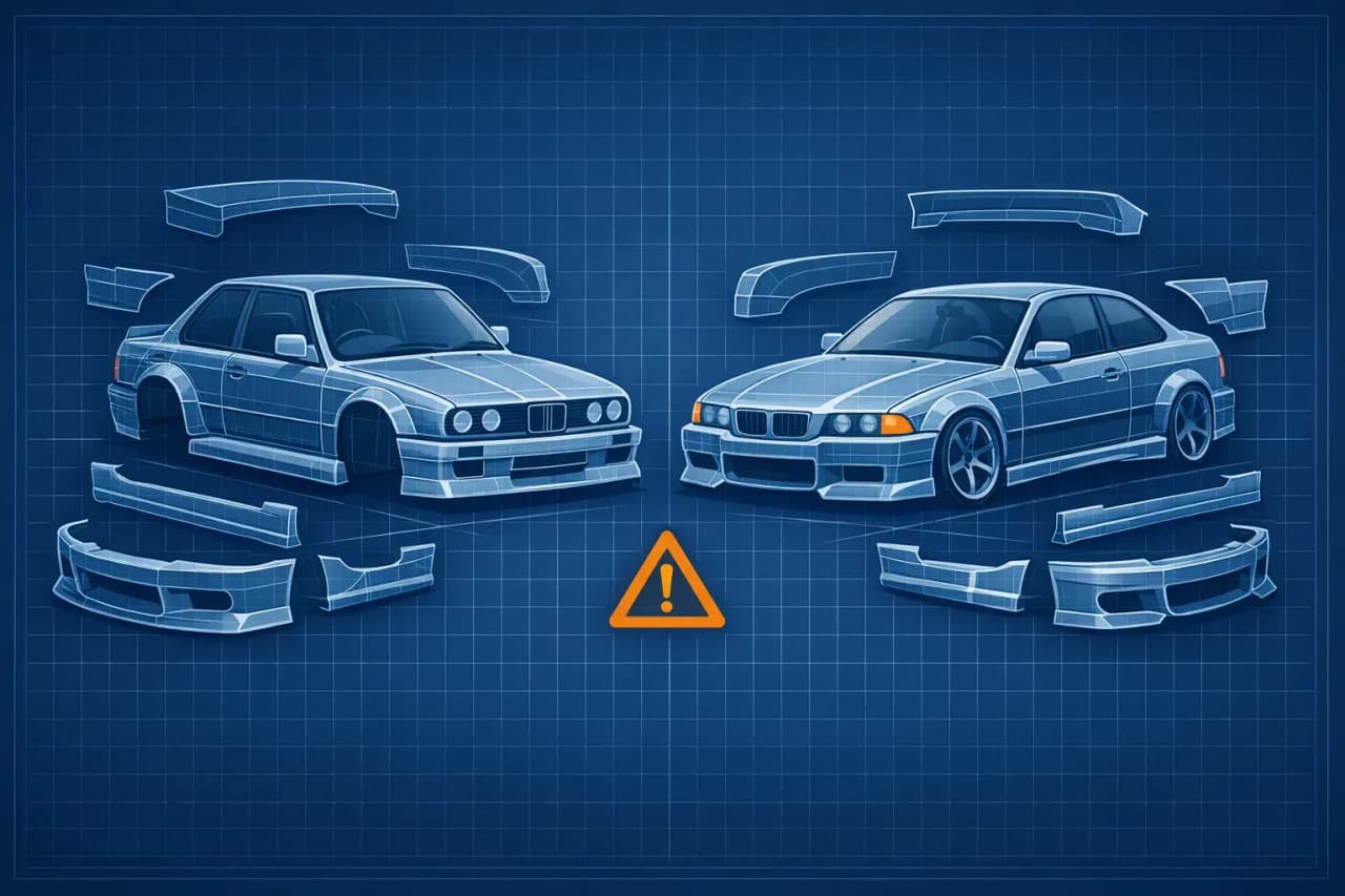 Illustration de couverture : BMW E30 et E36 : bien choisir un kit carrosserie sans se tromper