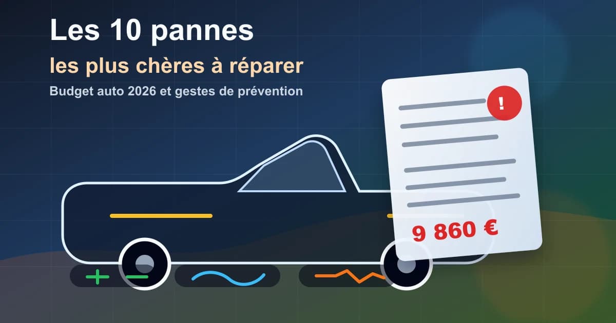 Garage automobile avec devis de réparation, moteur, batterie haute tension et pièces coûteuses à contrôler