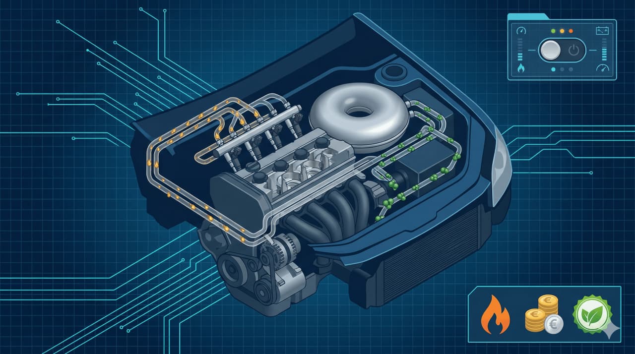 Bicarburation essence GPL : bonbonne de gaz et moteur essence, installation bi-carburant sur voiture